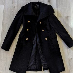 Zara double breasted gold buttons wool coat XS